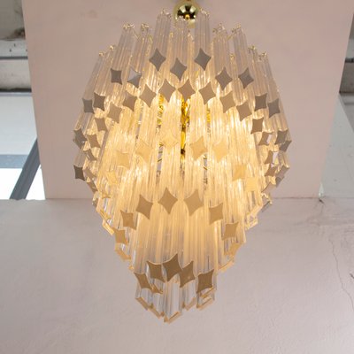 Italian Quadried Chandelier in Murano Glass with Brass Structure-MPO-1340470