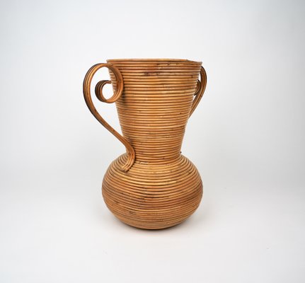 Italian Rattan Amphora Vase by Vivai Del Sud, 1960s-LYQ-1195204