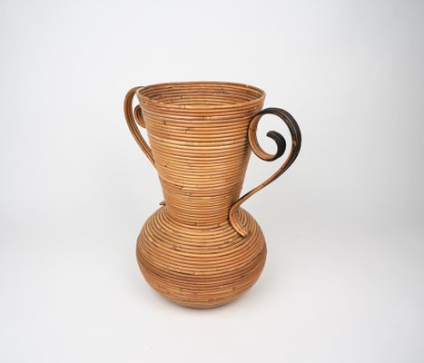 Italian Rattan Amphora Vase by Vivai Del Sud, 1960s-LYQ-1195204