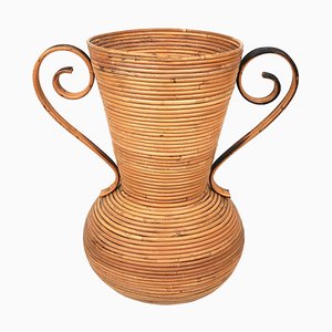 Italian Rattan Amphora Vase by Vivai Del Sud, 1960s-LYQ-1195204