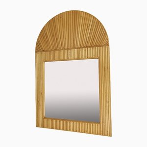 Italian Rattan Arch Mirror, 1970s-ZPB-1336863