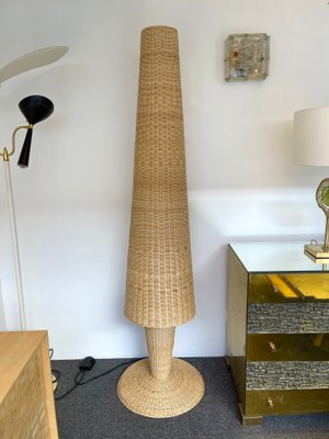 Italian Rattan Floor Lamp by Gasparucci Italo, 1980s-FUE-1001851