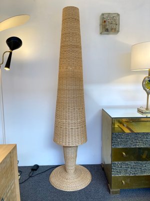 Italian Rattan Floor Lamp by Gasparucci Italo, 1980s-FUE-1001851