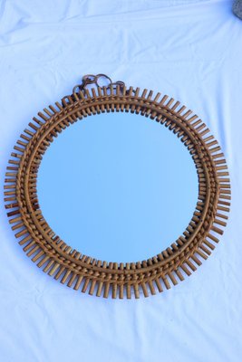 Italian Rattan Mirror, 1950s, Set of 2-KMQ-1814503