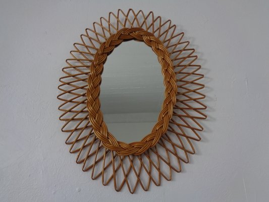 Italian Rattan Mirror, 1960s-RDW-2041709