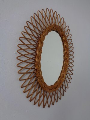 Italian Rattan Mirror, 1960s-RDW-2041709