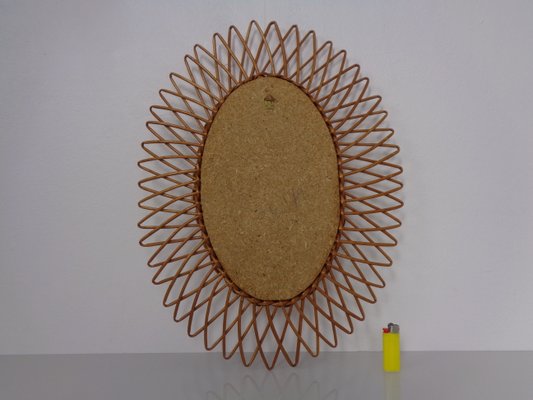 Italian Rattan Mirror, 1960s-RDW-2041709