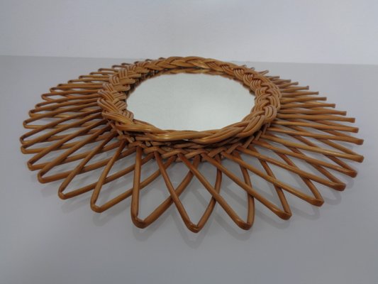 Italian Rattan Mirror, 1960s-RDW-2041709