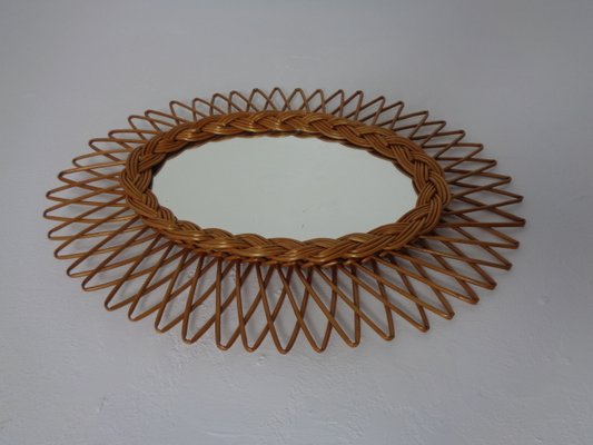 Italian Rattan Mirror, 1960s-RDW-2041709