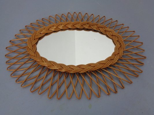 Italian Rattan Mirror, 1960s-RDW-2041709