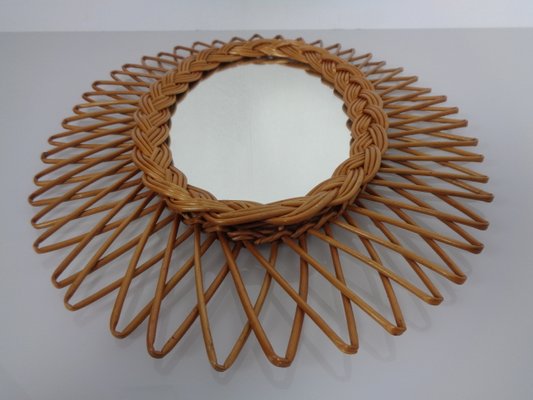 Italian Rattan Mirror, 1960s-RDW-2041709