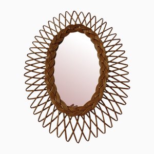 Italian Rattan Mirror, 1960s-RDW-2041709