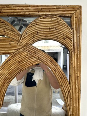 Italian Rattan Palm Tree Mirror from Vivai Del Sud, 1970s-FUE-1818519