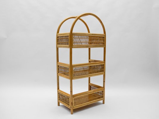 Italian Rattan Shelf, 1960s-KQB-1764383