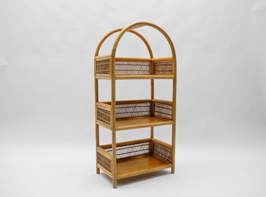 Italian Rattan Shelf, 1960s-KQB-1764383