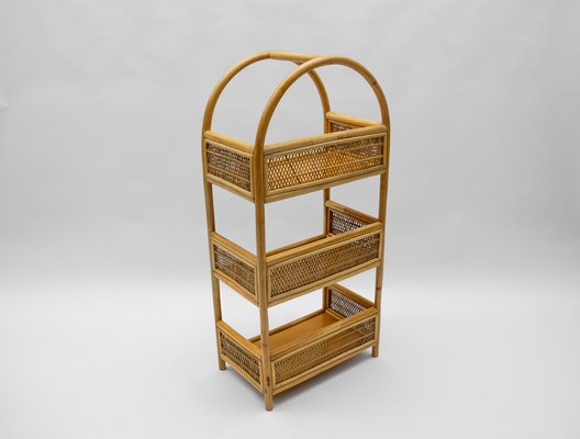 Italian Rattan Shelf, 1960s-KQB-1764383