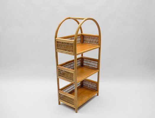 Italian Rattan Shelf, 1960s-KQB-1764383