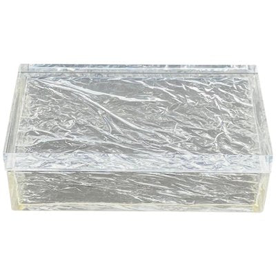 Italian Rectangular Box in Acrylic Glass with Ice Effect, 1970s-LYQ-1171472