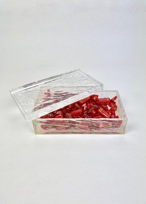 Italian Rectangular Box in Acrylic Glass with Ice Effect, 1970s-LYQ-1171472