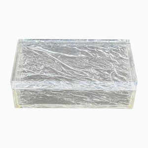 Italian Rectangular Box in Acrylic Glass with Ice Effect, 1970s-LYQ-1171472