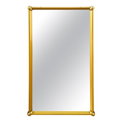 Italian Rectangular Brass Wall Mirror, 1960s-PUK-617888