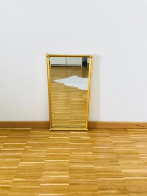 Italian Rectangular Brass Wall Mirror, 1960s-PUK-617888