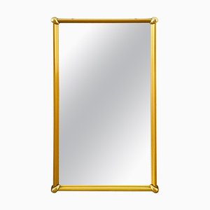 Italian Rectangular Brass Wall Mirror, 1960s-PUK-617888