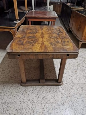 Italian Rectangular Briarwood Veneer Top Dining Table, 1940s-RAQ-654113