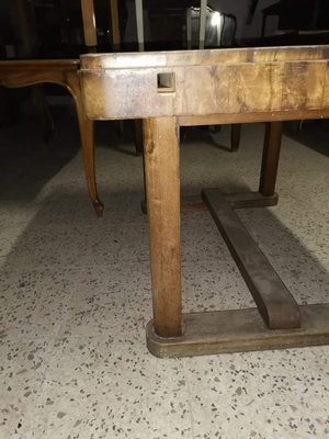 Italian Rectangular Briarwood Veneer Top Dining Table, 1940s-RAQ-654113