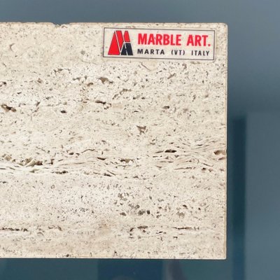 Italian Rectangular Decorative Box in Travertine and Cork from Marble Art, 1970s-LYQ-1324673