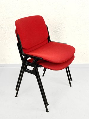 Italian Red Aluminum DSC Chair 106 by Giancarlo Piretti for Castles Alps, 1960s, Set of 2-JDR-1126224