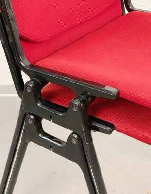 Italian Red Aluminum DSC Chair 106 by Giancarlo Piretti for Castles Alps, 1960s, Set of 2-JDR-1126224