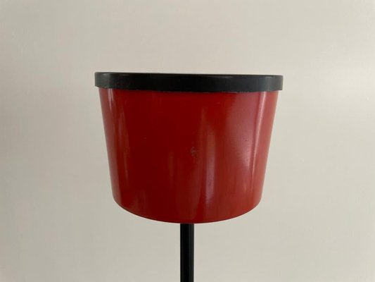 Italian Red and Black Metal Floor Ashtray with Arc Foots, 1970s-RDS-1736595