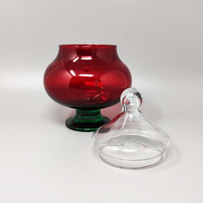 Italian Red and Green Jar in Empoli Glass from Rossini, 1960s-QGR-1279266