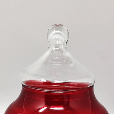 Italian Red and Green Jar in Empoli Glass from Rossini, 1960s-QGR-1279266