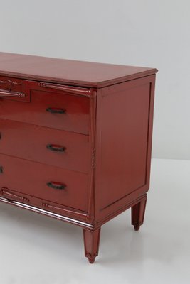 Italian Red Chest of Drawers attributed to A Piero Portalupi, 1920s-RCE-1773489