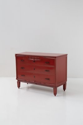 Italian Red Chest of Drawers attributed to A Piero Portalupi, 1920s-RCE-1773489