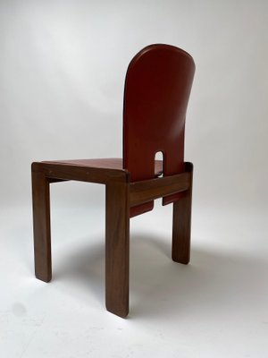 Italian Red Leather 121 Chairs by Afra & Tobia Scarpa for Cassina, 1967, Set of 10-KKZ-1814270