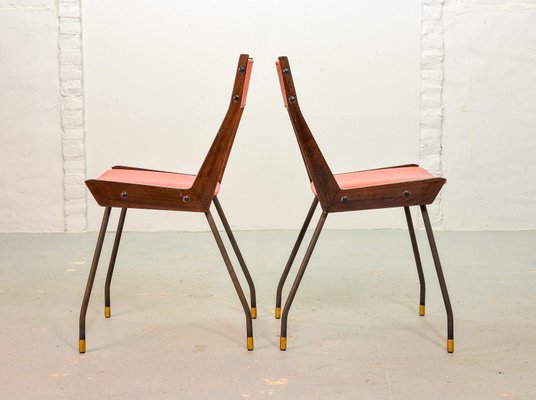 Italian Red Leatherette Dining Chairs by Gianfranco Frattini for R&B, 1950s, Set of 6-IXC-892915