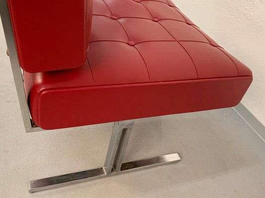 Italian Red Leatherette Lounge Chairs in the Style of Robert Haussmann for de Sede, 1950s, Set of 2-JDR-1126225