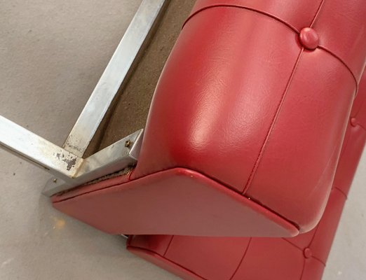 Italian Red Leatherette Lounge Chairs in the Style of Robert Haussmann for de Sede, 1950s, Set of 2-JDR-1126225