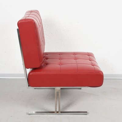 Italian Red Leatherette Lounge Chairs in the Style of Robert Haussmann for de Sede, 1950s, Set of 2-JDR-1126225