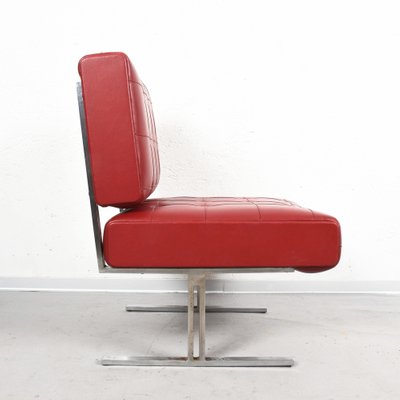 Italian Red Leatherette Lounge Chairs in the Style of Robert Haussmann for de Sede, 1950s, Set of 2-JDR-1126225