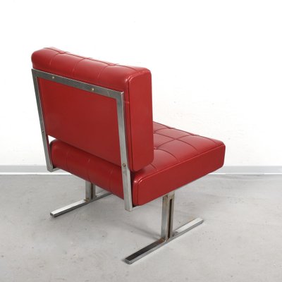 Italian Red Leatherette Lounge Chairs in the Style of Robert Haussmann for de Sede, 1950s, Set of 2-JDR-1126225