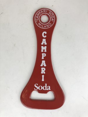 Italian Red Metal Campari Soda Advertising Bottle Opener, 1970s-YNA-656578