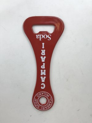 Italian Red Metal Campari Soda Advertising Bottle Opener, 1970s-YNA-656578