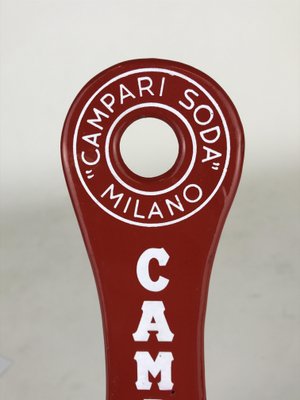 Italian Red Metal Campari Soda Advertising Bottle Opener, 1970s-YNA-656578