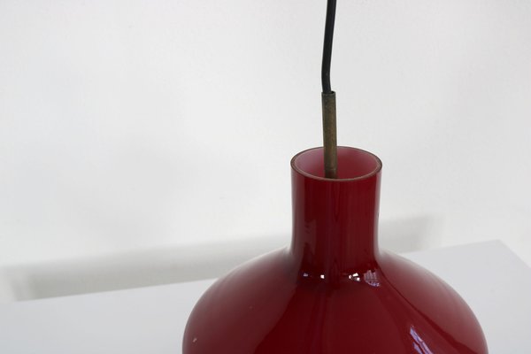 Italian Red Murano Glass Pendant Lamp, 1950s-AA-1764466