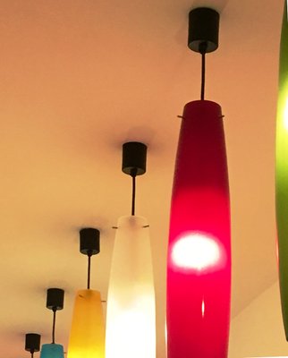 Italian Red Pendants in Murano Glass by Alessandro Pianon for Vistosi, 1960s-HWV-1320533