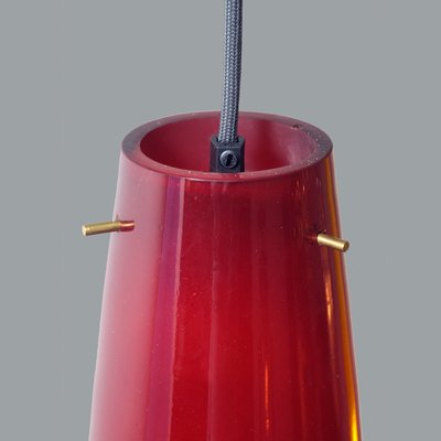 Italian Red Pendants in Murano Glass by Alessandro Pianon for Vistosi, 1960s-HWV-1320533